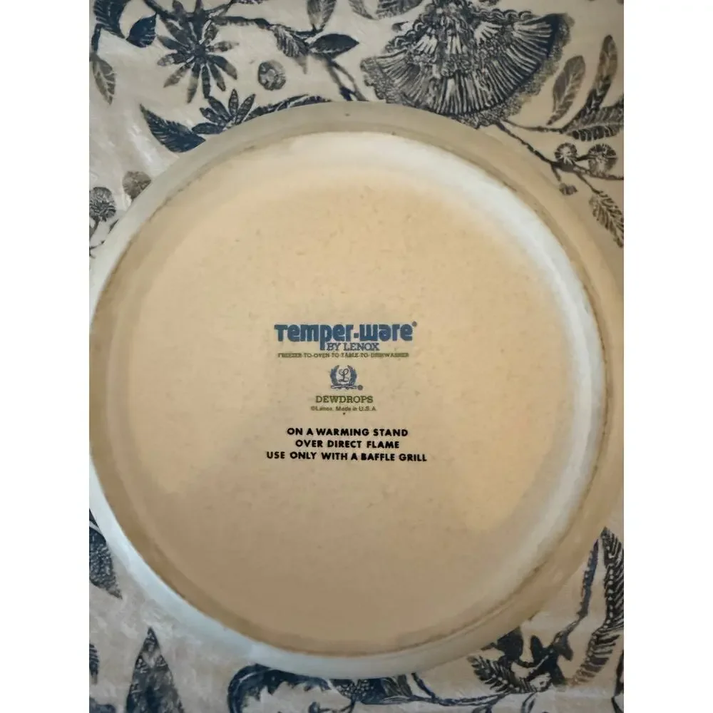 Lenox Temperware Dewdrops 1.25 Qt Casserole Dish NO Lid Vintage